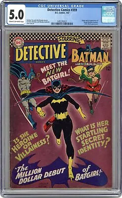 Buy Detective Comics #359 CGC 5.0 1967 1482292021 1st New Batgirl Barbara Gordon • 727.36£