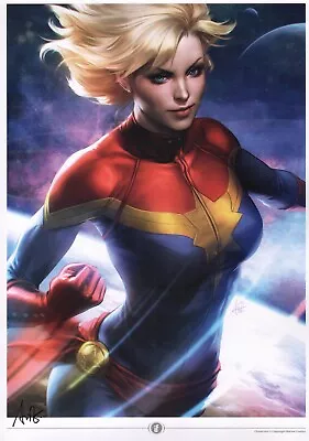 Buy Stanley Artgerm Lau SIGNED Comic Super Hero Avengers Art Print ~ Captain Marvel • 44.29£
