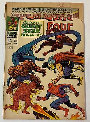 Buy 1968 Marvel FANTASTIC FOUR #73 ~ Dealer Return, Corner Out Of 1st Page • 7.86£
