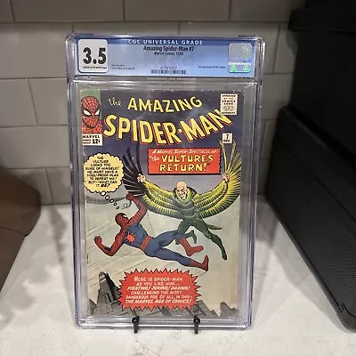 Buy Amazing Spider-Man #7 CGC 3.5 2nd Full Appearance Of Vulture! Marvel  1963 HTF • 599.64£