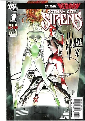 Buy GOTHAM CITY SIRENS 1 Harley Quinn Catwoman Poisen Ivy Sign March NM-FREE UK POST • 75£