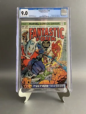 Buy Fantastic Four #150 CGC 9.0 Crystal & Quicksilver Wedding Ultron Marvel 1974 • 96.51£