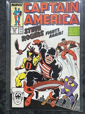 Buy Captain America #337 Marvel Steve Rogers Fights Again (V Good Condition) 1988 • 6£