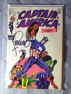 Buy 🔥captain America #111 Ss 6.0  Signed By Jim Steranko Classic Issue • 237.09£