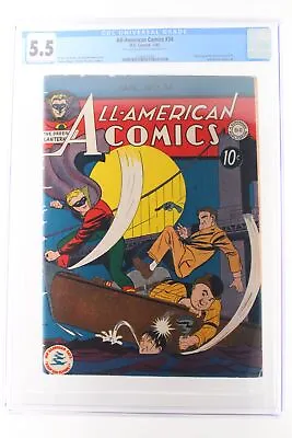 Buy All-American Comics #34 - DC 1942 CGC 5.5 Half Page Ad For Green Lantern #1 • 477.20£