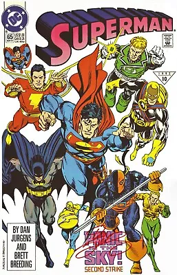 Buy Dan Jurgens Signed Superman 65 Color Print-panic In The Sky!  Free Shipping! • 31.58£