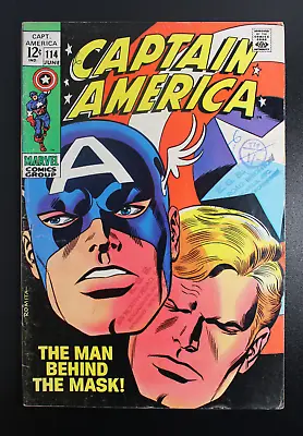 Buy Captain America #114 Marvel 1969 Stan Lee VG • 23£