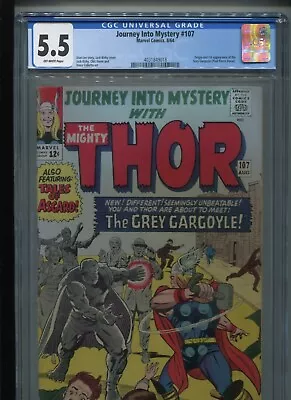 Buy Journey Into Mystery #107 (1964) CGC 5.5 [OW] Origin & 1st Grey Gargoyle! • 67.20£