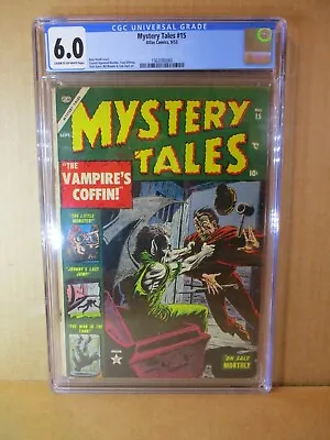 Buy Mystery Tales 15 CGC 6.0 VAMPIRE'S COFFIN Russ Heath 1953 Atlas Marvel1562090060 • 479.67£