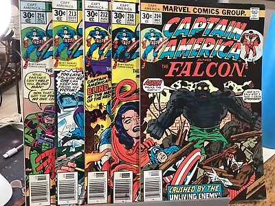 Buy 5 Comics Lot Captain America & Falcon #204 210 212 213 214 Newsstand Marvel 1977 • 7.99£
