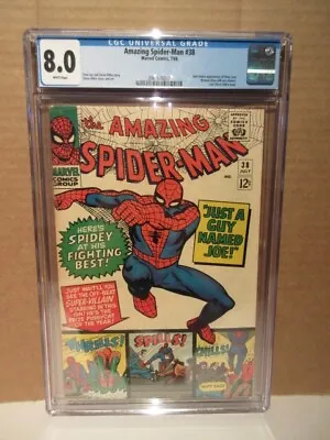 Buy Amazing Spider-Man #38 Marvel Comics 7/66 CGC 8.0 • 483.72£