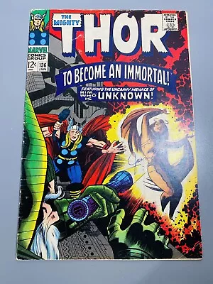 Buy Thor #136 1st Adult Lady Sif! Stan Lee! Jack Kirby Art! Marvel 1967 • 43.48£