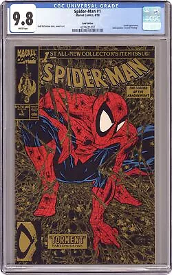 Buy Spider-Man #1 McFarlane Direct Gold Variant 2nd Printing CGC 9.8 1990 4374621007 • 114.64£