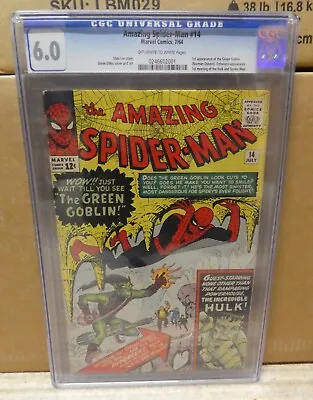 Buy Marvel Comics Amazing Spiderman 14 1st App Green Goblin CGC 6.0 Avengers 1964 • 3,699.99£
