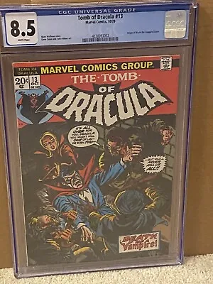 Buy Tomb Of Dracula # 13 Marvel Comics, 10/73 CGC 8.5 White Pages ORIGIN OF BLADE! • 185.63£