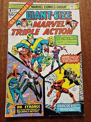 Buy Giant-Size Marvel Triple Action #1 Colan Ditko Avengers Daredevil Dr Strange • 12£