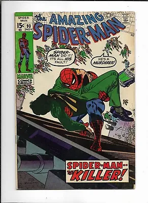 Buy Amazing Spider-Man #90 (Marvel 1970) Death Of Captain Stacey VG • 32.17£