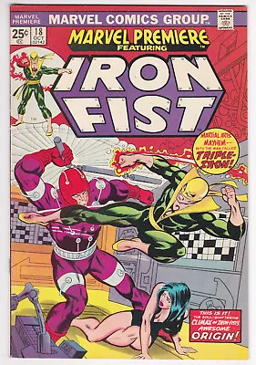 Buy Marvel Premiere #18 Very Fine 8.0 Iron Fist Lee Wing Larry Hama Art 1974 • 18.46£