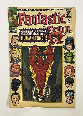 Buy Fantastic Four #54. Sept 1966. Marvel. Vg-. Inhumans! 3rd App Of Black Panther! • 50£