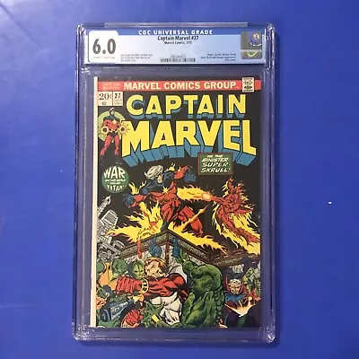 Buy CAPTAIN MARVEL #27 CGC 6.0 1ST APPEARANCE STARFOX HARRY STYLES Marvel Comic 1973 • 186.67£
