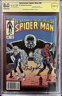 Buy Spectacular Spider-Man #98 CANADIAN - CBCS 8.0 - SIGNED Milgrom - 1st App. Spot • 79.06£