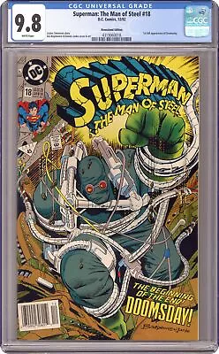 Buy Superman The Man Of Steel #18N CGC 9.8 Newsstand 1992 4319060018 • 177.89£