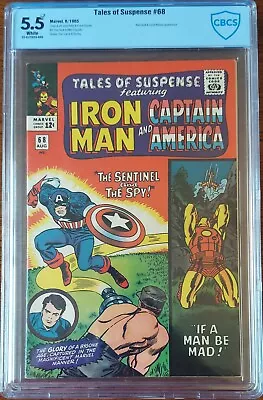 Buy Tales Of Suspense #68 CBCS 5.5 White Pages Jack Kirby Cover/Red Skull Appearance • 51.18£
