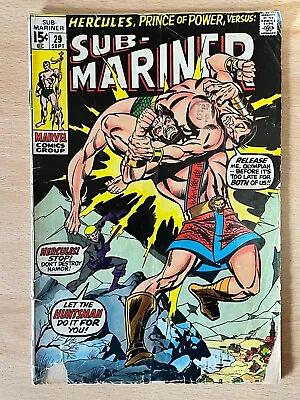 Buy MARVEL  COMICS Sub-Mariner Vol 1  No 29 1970 Namor Vs Hercules • 9.95£