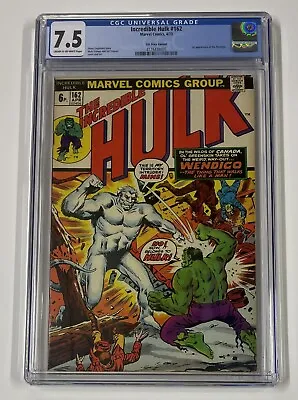 Buy Incredible Hulk #162. April 1973. Marvel. 7.5 Cgc. 1st App Of Wendigo! Uk Price! • 175£