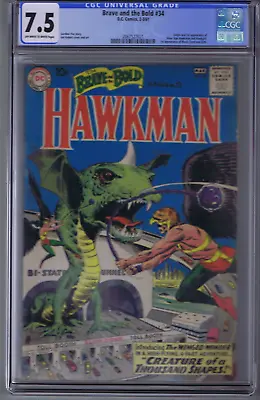 Buy Brave And The Bold #34 DC 1961 CGC 7.5 (VF -)1st App./Origin SA Hawkman/Hawkgirl • 2,078.75£