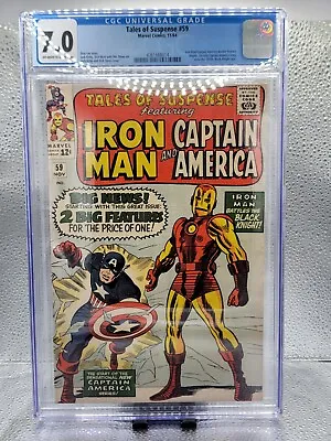 Buy Tales Of Suspense #59 Iron Man Captian America! 11/64 CGC 7.0 Off-White Pages! • 300.23£