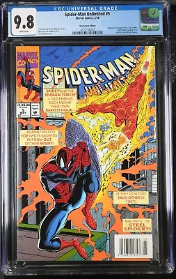 Buy Spider-Man Unlimited #5 Newsstand CGC 9.8 NM/M Human Torch App. RARE Tom DeFalco • 143.40£