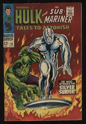 Buy Tales To Astonish #93 VG/Fine 5.0 OW Pgs Incredible Hulk Silver Surfer Classic • 159.90£
