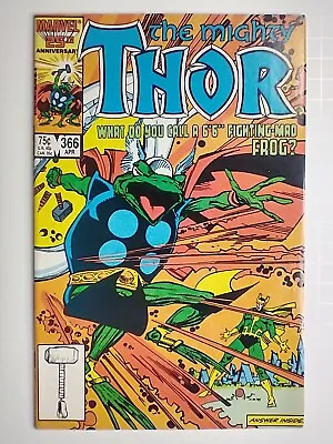 Buy Marvel Comics Thor #366 1st Cover Appearance Throg; Walt Simonson VF+ 8.5 • 18.18£