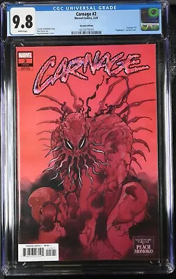 Buy Carnage #2 CGC 9.8 Peach MoMoKo Nightmare Variant Cover Marvel 2023 White Pages • 39.57£