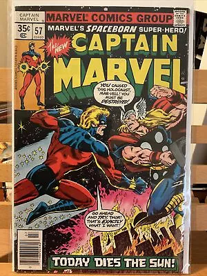 Buy Captain Marvel #57 Newsstand - Vs Thor - 1978 • 10.44£