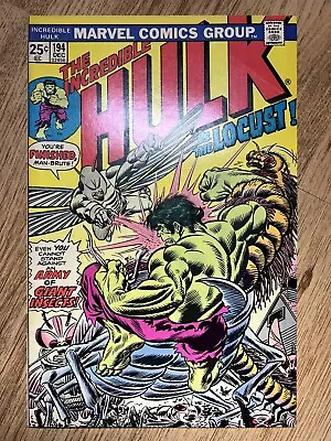 Buy Incredible Hulk #194 (1975) Doc Samson, Locust App, Abomination Cameo! Marvel FN • 7.50£