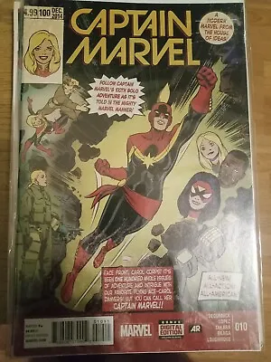 Buy Captain Marvel #10 VF 8.0 Or + 100th Issue Carol Danvers (Marvel Comics, 2014) • 3£