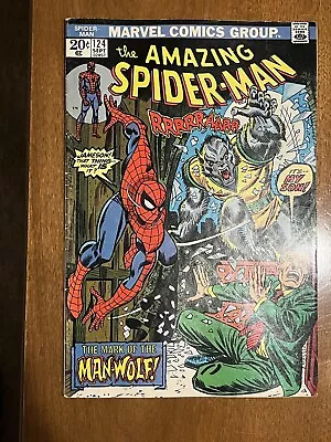 Buy The Amazing Spider-Man #124/Bronze Age Marvel Comic Book/1st Man-Wolf/FN • 81.47£