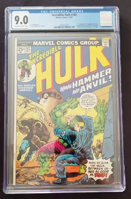 Buy Incredible Hulk #182 (1974) CGC 9.0 Very Fine/Near Mint OW/W 1st Appearance 51 • 375.73£