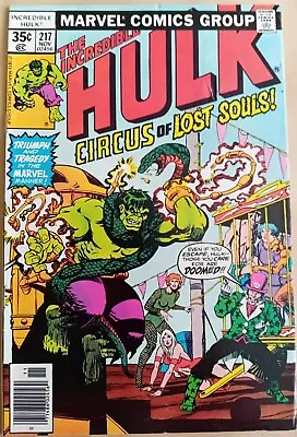 Buy Hulk 217 - FN- (5.5) - Marvel 1977 - 35 Cents Copy - Circus Of Crime • 5.50£