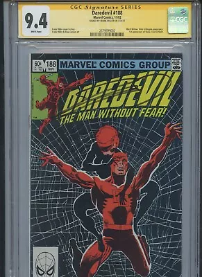 Buy Daredevil #188 1982 CGC Signature Series 9.4 (Signed By Frank Miller) • 151.36£