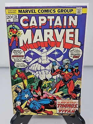 Buy CAPTAIN MARVEL #28- Marvel 1973 1ST Appearance Eon 4th Thanos 6.0-6.5 • 35.56£