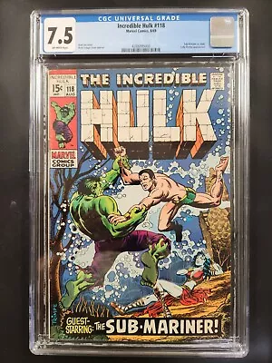 Buy Incredible Hulk #118 CGC 7.5 1969 • 75.08£