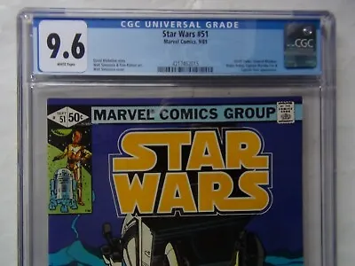 Buy Star Wars 51 (Marvel 9/81) - CGC 9.6 WHITE PAGES (Direct) • 128.52£