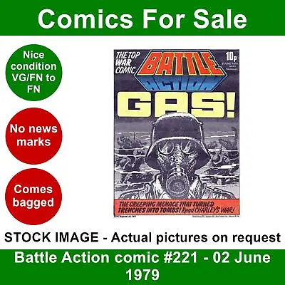Buy Battle Action Comic #221 - 02 June 1979 - Nice No Writing - Gas Mask Cover • 3.99£