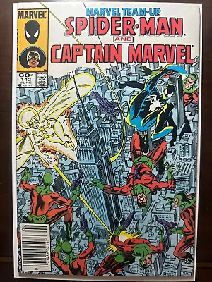 Buy Marvel Comics Team Up 142 Spider-Man And Captain Marvel June 1984 Newsstand • 10.26£