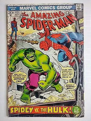 Buy Marvel Comics Amazing Spider-Man #119 Battle With The Hulk, Part 1 FN- 5.5 • 87.22£