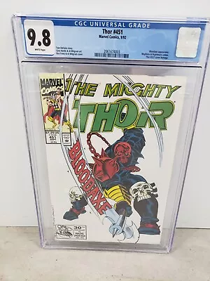 Buy Mighty Thor 451 CGC 9.8  KEY FIRST APPEARANCE Bloodaxe Only 9.8 On EBay! 🔑 🔥 • 239.86£