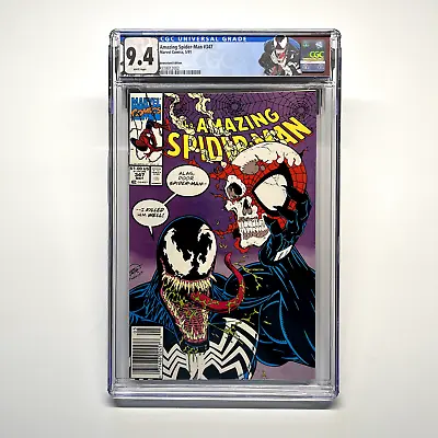 Buy Amazing Spider-Man #347 CGC 9.4 W/P Newsstand (1991 Marvel) Custom Venom Label • 145.96£